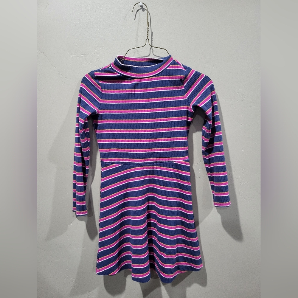 Girls Striped Long Sleeve Dress